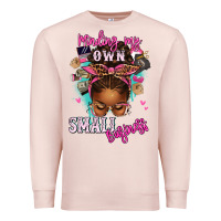 Pale Pink minding my own small business afro messy bun Premium Sweatshirt - texasbilliewilder
