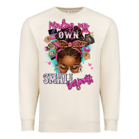 Sandshell minding my own small business afro messy bun Premium Sweatshirt - texasbilliewilder