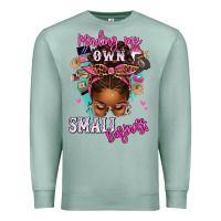 Seafoam minding my own small business afro messy bun Premium Sweatshirt - texasbilliewilder