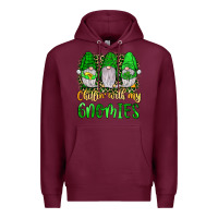 Burgundy st patrick s chillin with my gnomies Premium Hoodie - JahusDesignShop
