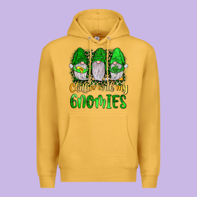 St Patrick S Chillin With My Gnomies Premium Hoodie Designed By Jahusdesignshop