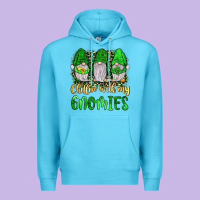 St Patrick S Chillin With My Gnomies Premium Hoodie Designed By Jahusdesignshop