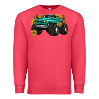 Cardinal monster truck with sunflower western Premium Sweatshirt - texasbilliewilder