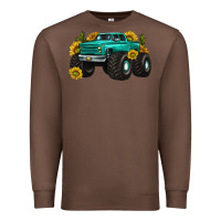 Chestnut monster truck with sunflower western Premium Sweatshirt - texasbilliewilder