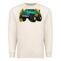 Sandshell monster truck with sunflower western Premium Sweatshirt - texasbilliewilder