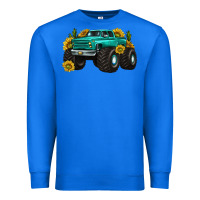 True Royal monster truck with sunflower western Premium Sweatshirt - texasbilliewilder