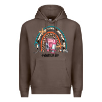 Coffee nurse life rainbow Premium Hoodie - JahusDesignShop