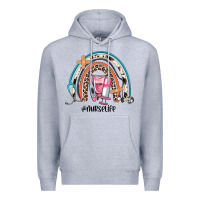 Heather Grey nurse life rainbow Premium Hoodie - JahusDesignShop