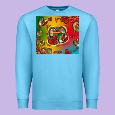 Mexico Hearts Premium Sweatshirt Designed By Zillion Design Studio