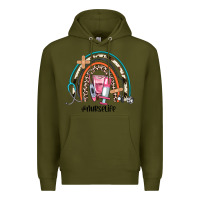Army Green nurse life rainbow Premium Hoodie - JahusDesignShop