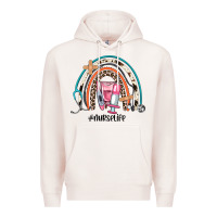 Pale Pink nurse life rainbow Premium Hoodie - JahusDesignShop