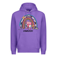 Purple nurse life rainbow Premium Hoodie - JahusDesignShop