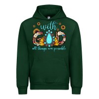 Forest Green with god all things are possible matthew 19 26 Urban Hoodie - JahusDesignShop