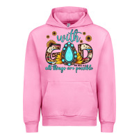 Fuchsia Pink with god all things are possible matthew 19 26 Urban Hoodie - JahusDesignShop