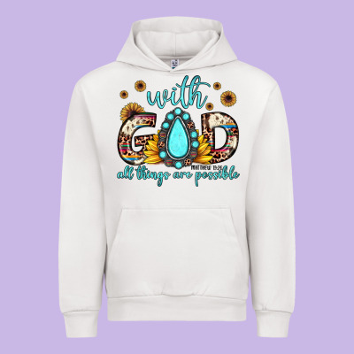 With God All Things Are Possible Matthew 19 26 Urban Hoodie Designed By Jahusdesignshop