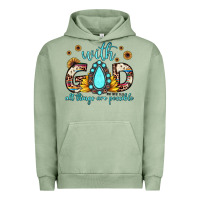 Pigment Oil Green with god all things are possible matthew 19 26 Urban Hoodie - JahusDesignShop
