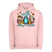 Pigment Salmon with god all things are possible matthew 19 26 Urban Hoodie - JahusDesignShop