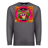 Charcoal Heather mexican skull Premium Sweatshirt - Zillion Design Studio