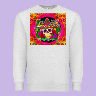 Mexican Skull Premium Sweatshirt Designed By Zillion Design Studio