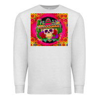Oatmeal Heather mexican skull Premium Sweatshirt - Zillion Design Studio