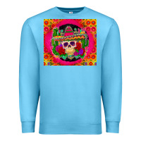 Ocean Blue mexican skull Premium Sweatshirt - Zillion Design Studio