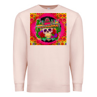 Pale Pink mexican skull Premium Sweatshirt - Zillion Design Studio