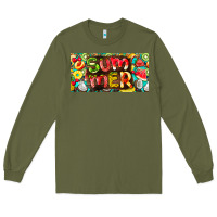 Army Green summer with fruits license plate Long Sleeve Tee - BarkalooDesign