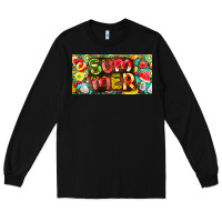 Black summer with fruits license plate Long Sleeve Tee - BarkalooDesign