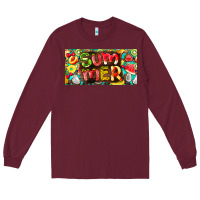 Burgundy summer with fruits license plate Long Sleeve Tee - BarkalooDesign