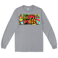 Heather Grey summer with fruits license plate Long Sleeve Tee - BarkalooDesign