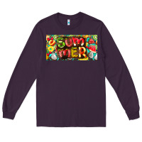 Plum summer with fruits license plate Long Sleeve Tee - BarkalooDesign