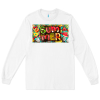 White summer with fruits license plate Long Sleeve Tee - BarkalooDesign