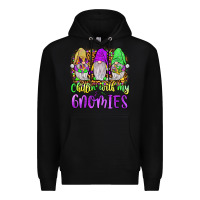 Black mardi gras chillin' with my gnomies Premium Hoodie - JahusDesignShop