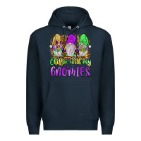 Navy mardi gras chillin' with my gnomies Premium Hoodie - JahusDesignShop