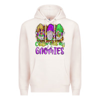 Pale Pink mardi gras chillin' with my gnomies Premium Hoodie - JahusDesignShop