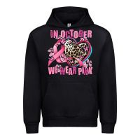 Black western leopard  in october we wear pink heart Urban Hoodie - AdoDesignShop