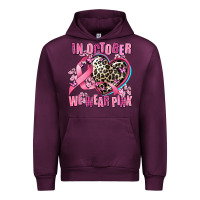 Mauve Wine western leopard  in october we wear pink heart Urban Hoodie - AdoDesignShop