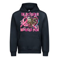 Navy western leopard  in october we wear pink heart Urban Hoodie - AdoDesignShop