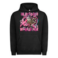 Pigment Black western leopard  in october we wear pink heart Urban Hoodie - AdoDesignShop