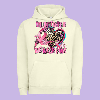 Western Leopard  In October We Wear Pink Heart Urban Hoodie Designed By Adodesignshop