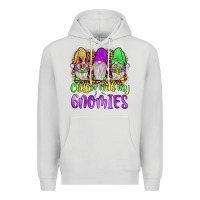 Dove Grey mardi gras chillin' with my gnomies Premium Hoodie - JahusDesignShop