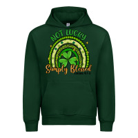 Forest Green not lucky simply blessed rainbow Urban Hoodie - Artiststas