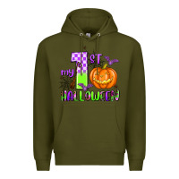 Army Green my first halloween pumpkin Premium Hoodie - AdoDesignShop