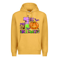 Mustard my first halloween pumpkin Premium Hoodie - AdoDesignShop