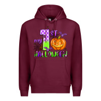 Burgundy my first halloween pumpkin Premium Hoodie - AdoDesignShop