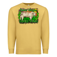 Antique Gold Thick Thighs Lucky Vibes Charolais Bull Premium Sweatshirt - RanaPortraitStore