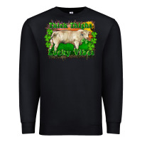 Black Thick Thighs Lucky Vibes Charolais Bull Premium Sweatshirt - RanaPortraitStore
