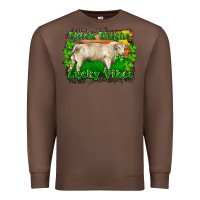 Chestnut Thick Thighs Lucky Vibes Charolais Bull Premium Sweatshirt - RanaPortraitStore