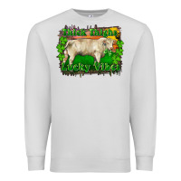 Dove Grey Thick Thighs Lucky Vibes Charolais Bull Premium Sweatshirt - RanaPortraitStore