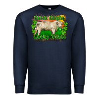 Navy Thick Thighs Lucky Vibes Charolais Bull Premium Sweatshirt - RanaPortraitStore